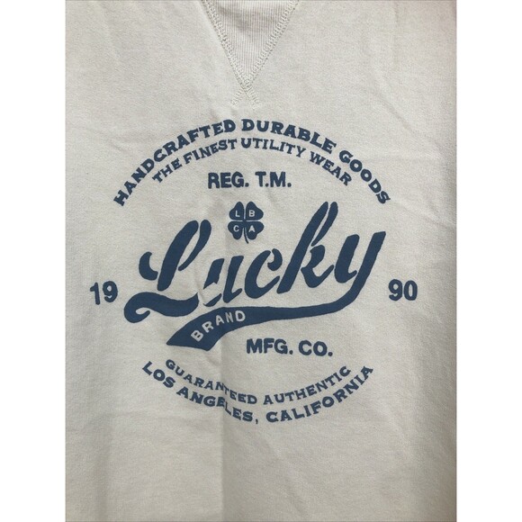 Lucky Brand Crewneck Sweatshirt Women's XL  Beige Pullover Venice Burnout NWOT - Picture 3 of 7